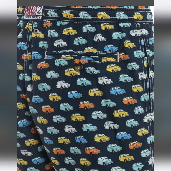 MC2 Saint Barth car print swim trunks. Fiat 500 Edition *BRAND NEW W/TAGS*